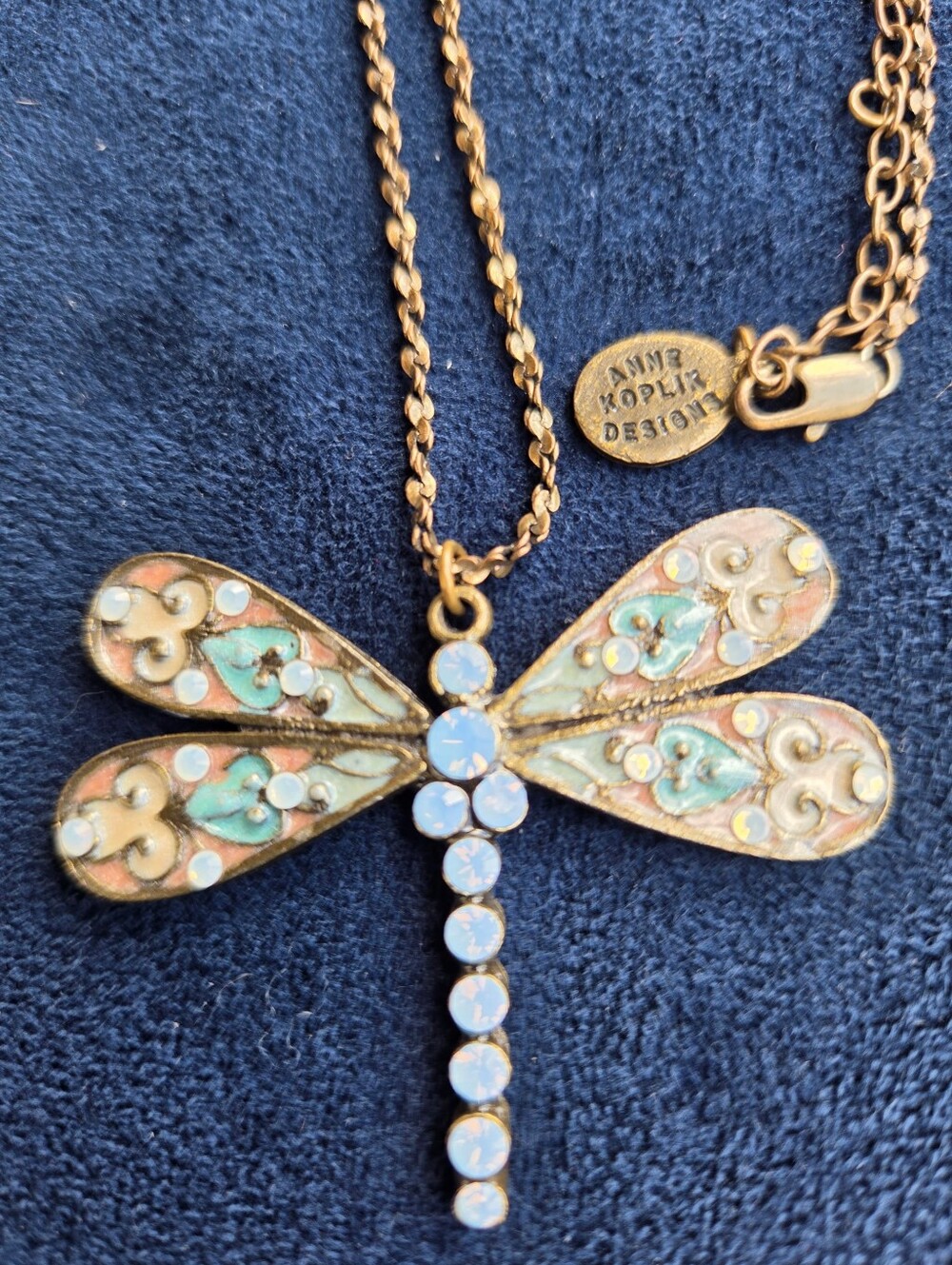 Anne Koplik Elegant Dragonfly Pendant Necklace